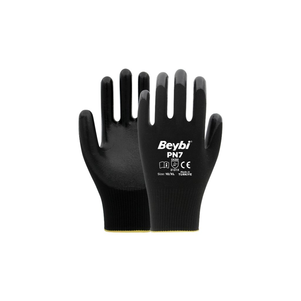 Beybi PN7 Polyester Örme Nitril Eldiven